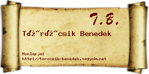 Töröcsik Benedek névjegykártya