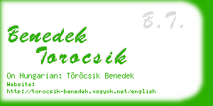 benedek torocsik business card